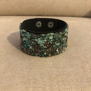 Turquoise gemstone wrap bracelet